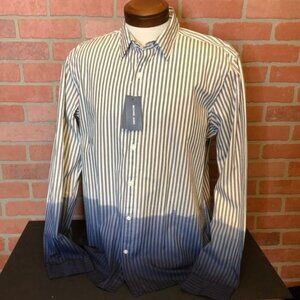 Michael Kors men’s button front shirt size XL Slim Fit striped ombré NWT